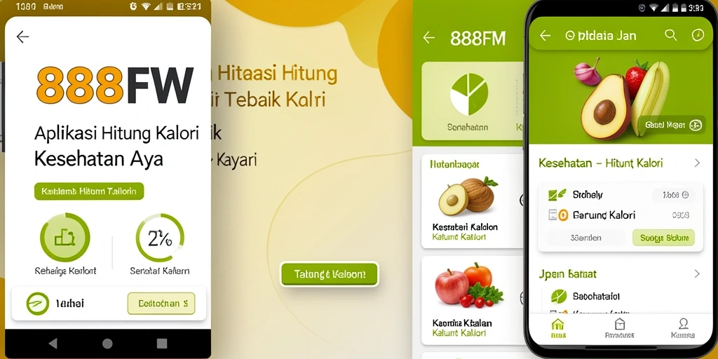 Tampilan antarmuka 888FW yang memudahkan pengguna menghitung kalori.