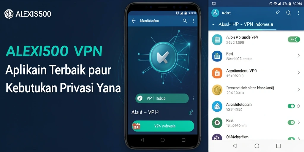 Antarmuka ALEXIS500 menampilkan fitur utama untuk koneksi VPN Indonesia.