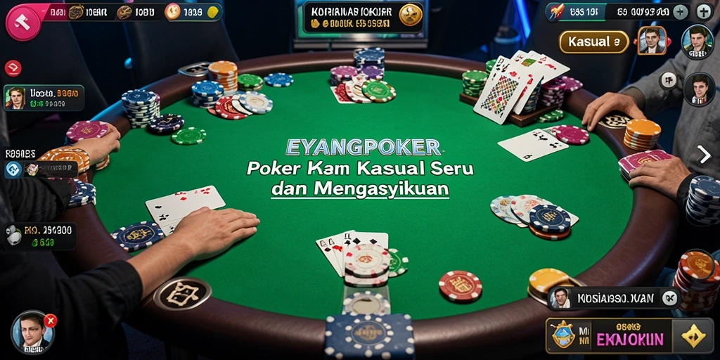 Tampilan antarmuka menarik dari EYANGPOKER saat bermain poker.